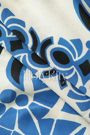 Printed Drawstring Slit Hem Pants