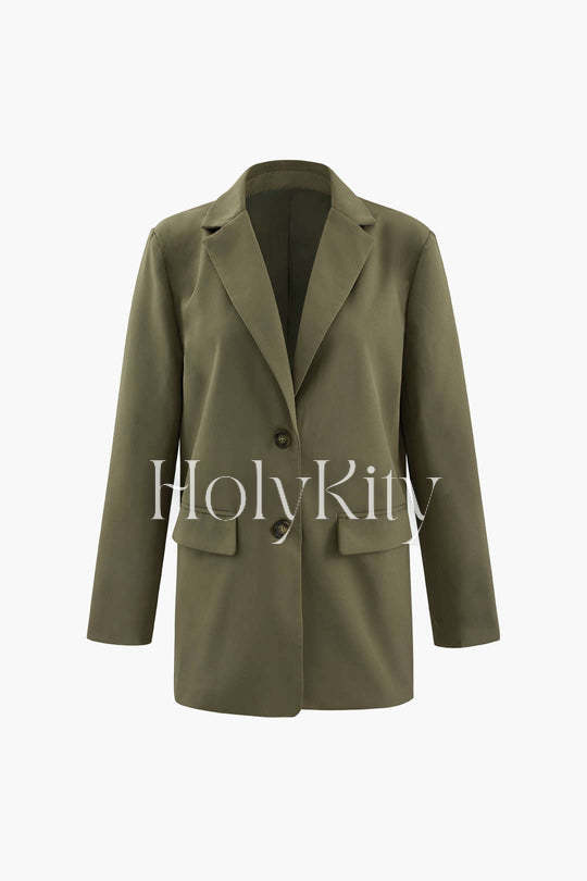 Blazer croisé à revers crantés 