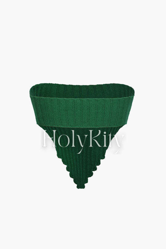 Haut tube en tricot à bordure festonnée 