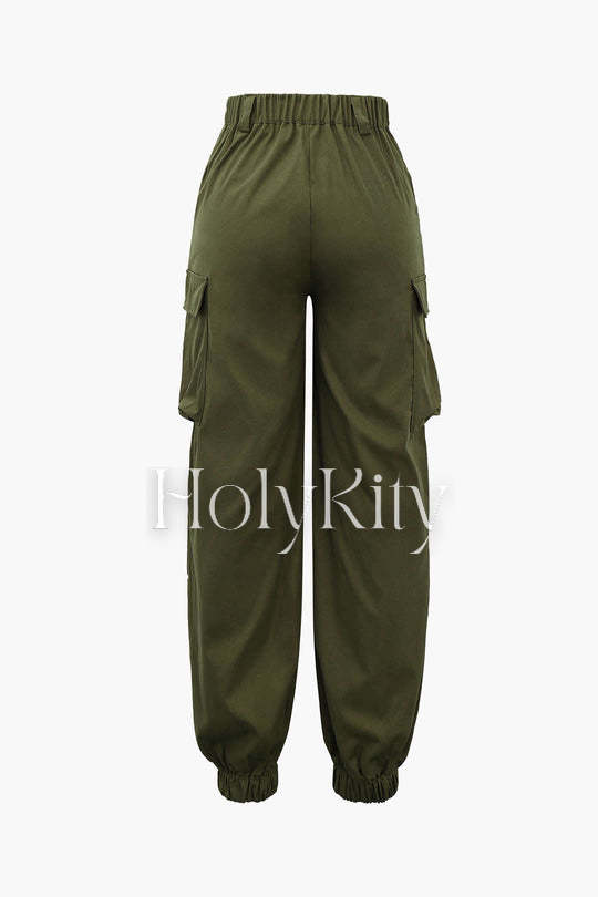 Flap Pocket Cuffed Cargo Pants