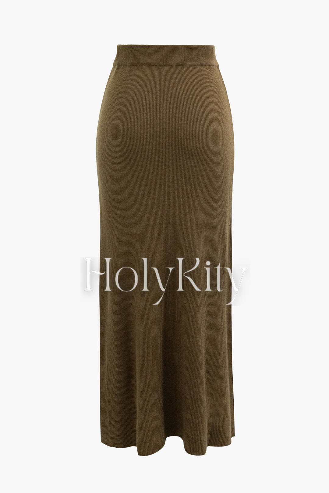 Jupe Maxi en maille fendue taille haute 