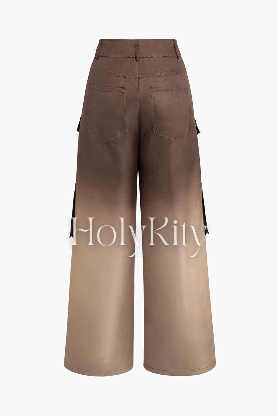 Pantalon cargo à jambes larges avec poches à rabat ombré 