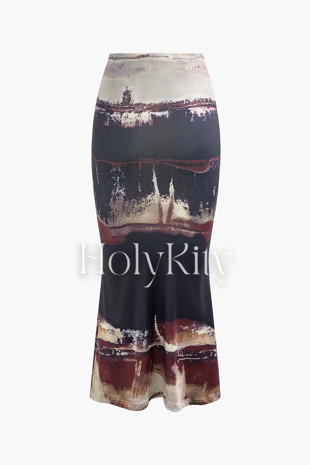 Jupe midi sirène taille haute tie dye 