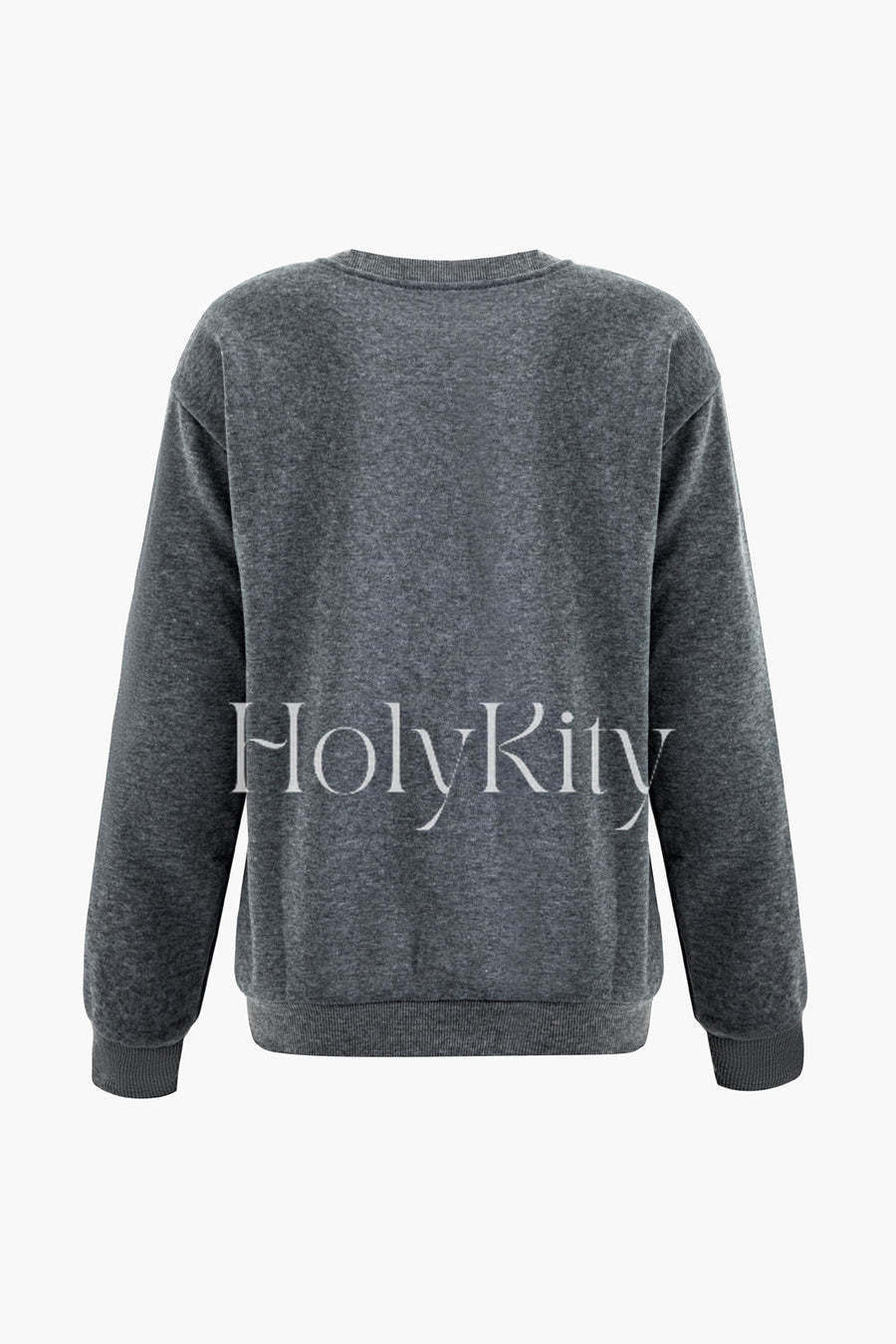 Sweat-shirt col rond imprimé lettres 