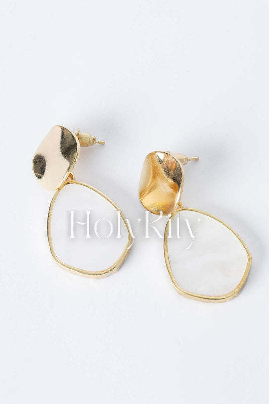 Geometric Pearl Earrings