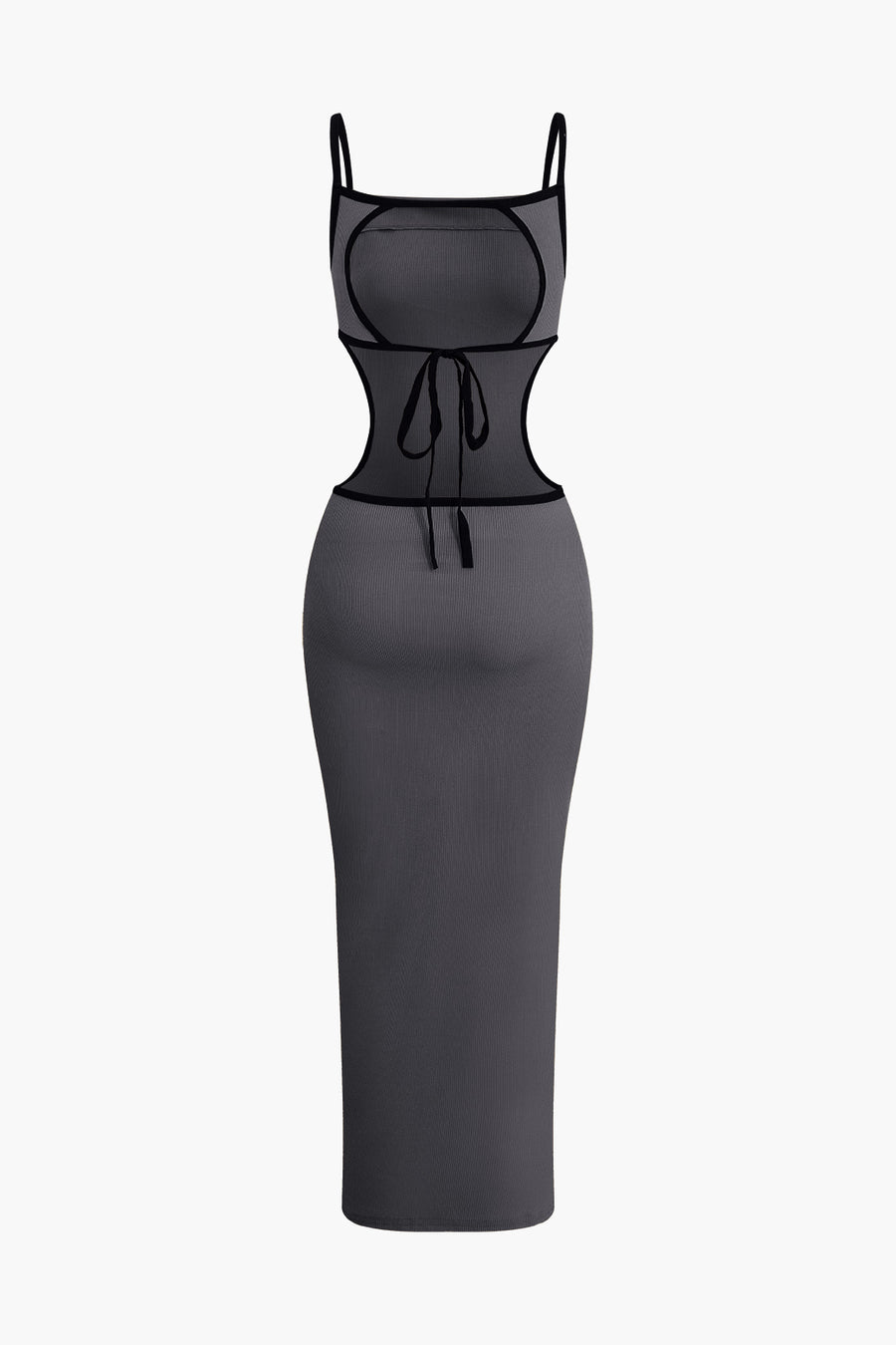 Colorblock V-neck Knit Split Maxi Dress