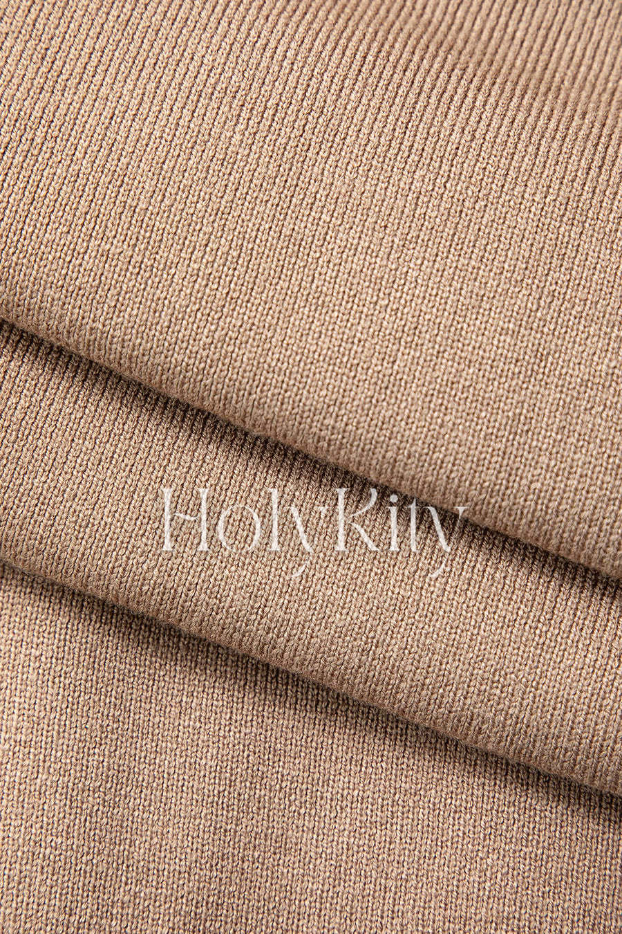 Strickhose mit hoher Taille und weitem Bein 