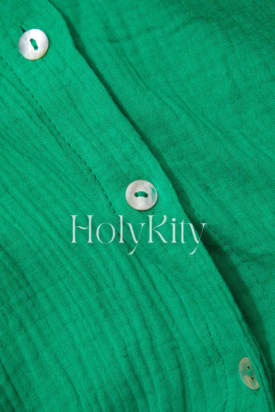 Mini-Hemdkleid mit Knopfleiste und geflochtener Krawatte 