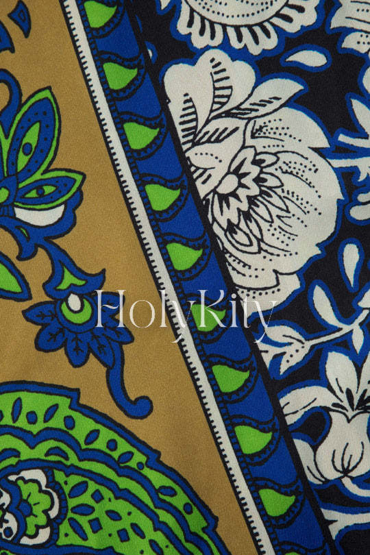 Paisley Print Drawstring Waist Pants