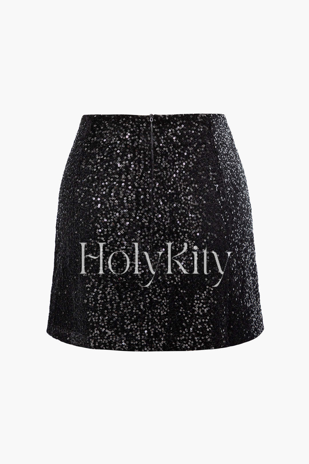 Sequin Velvet Zipper Mini Skirt