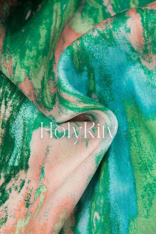 Marble Print Full-length Pants