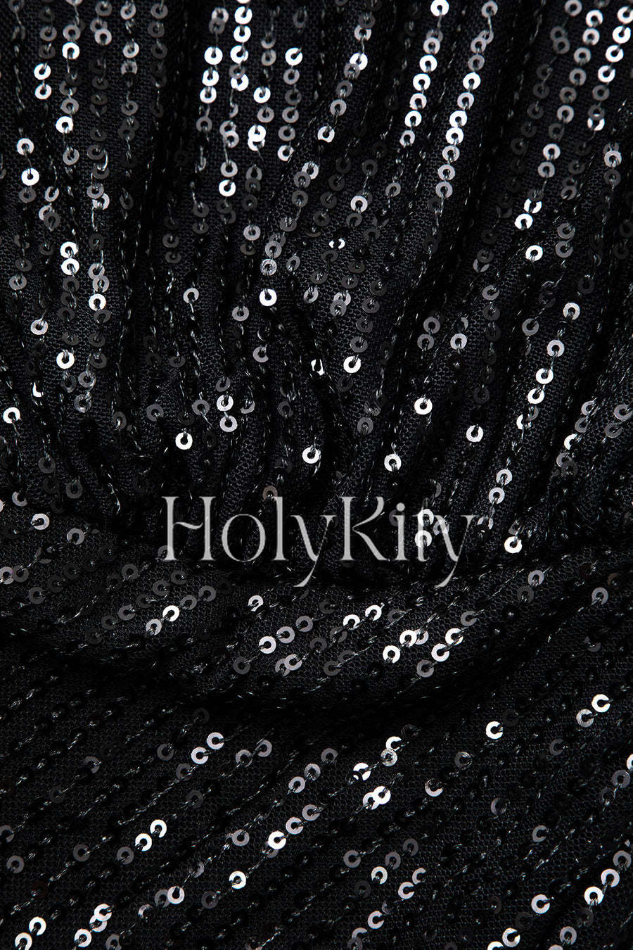 Robe longue asymétrique fendue à sequins et nœud sur le côté 