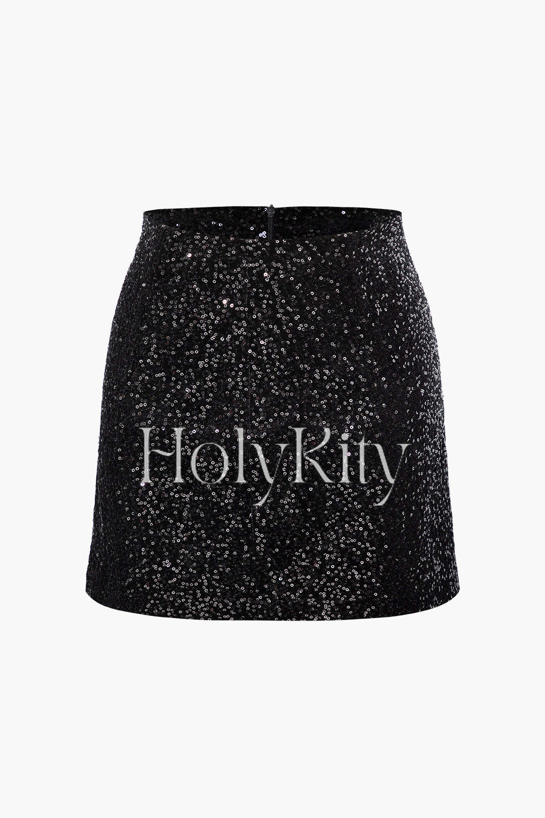 Sequin Velvet Zipper Mini Skirt