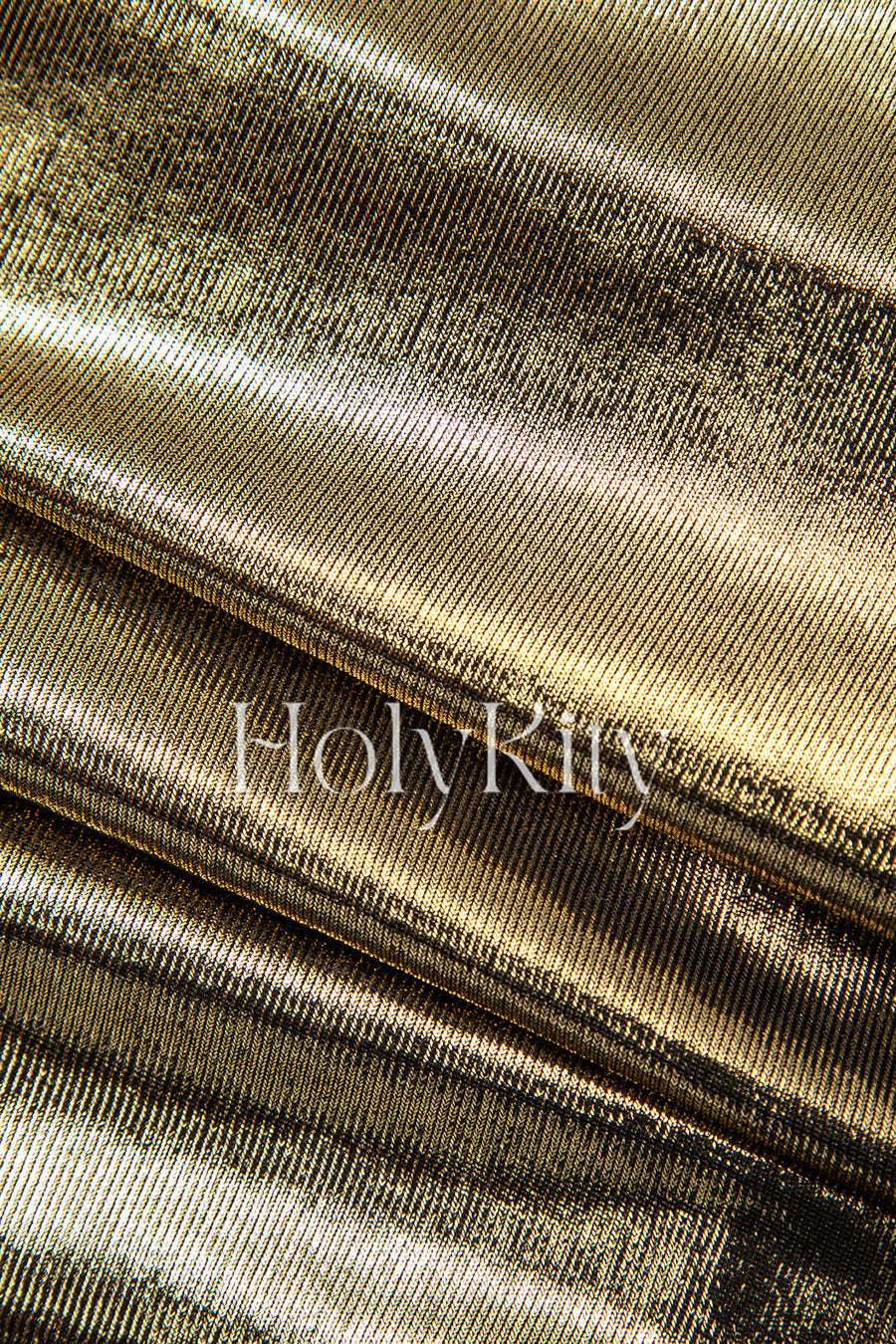 Metallic-Maxi-Wickelkleid mit V-Ausschnitt, gerafftem Schlitz 