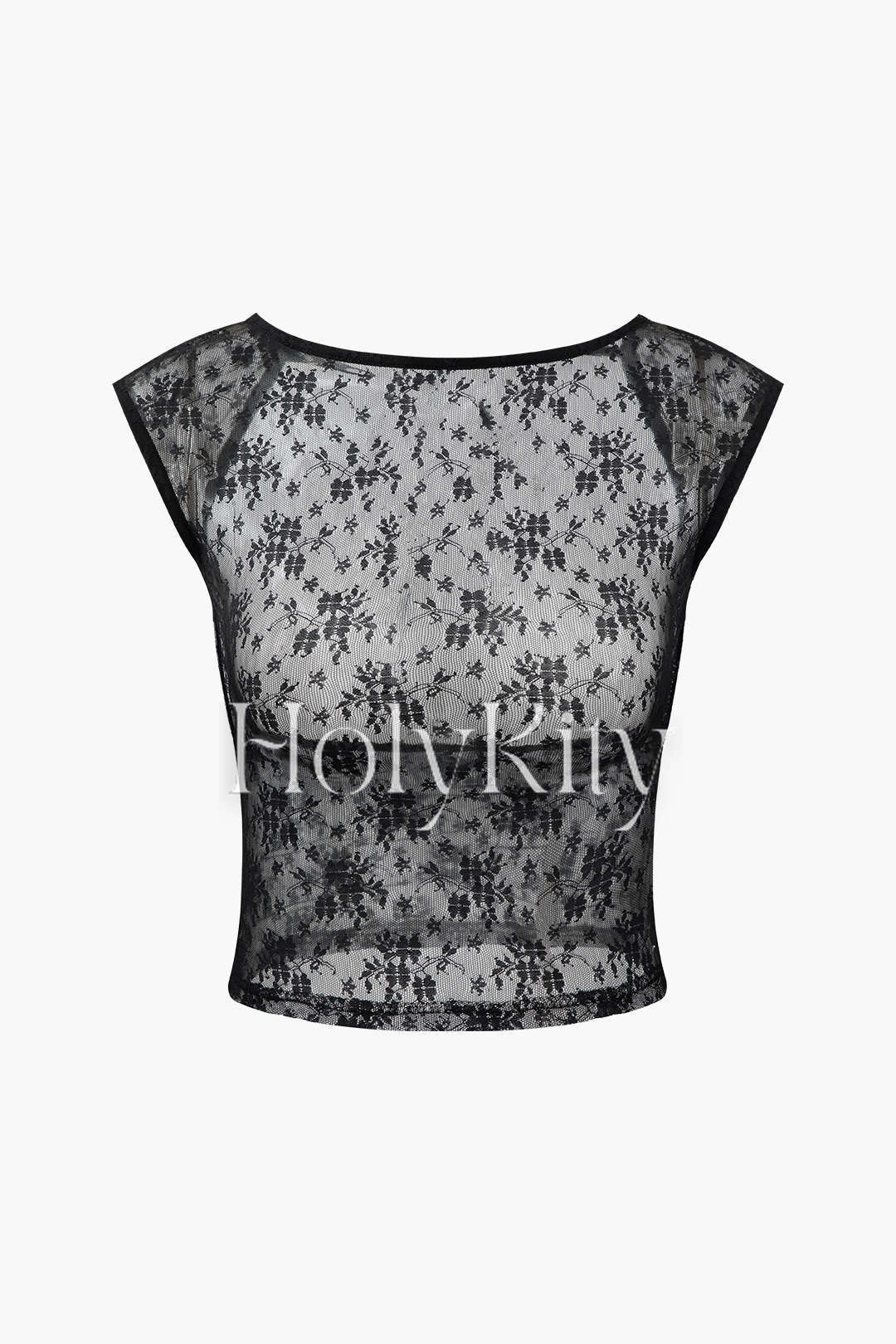 T-shirt dos nu en dentelle florale 