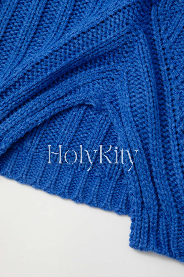 Mock Neck Knit Slit Front Long Sleeve Crop Top