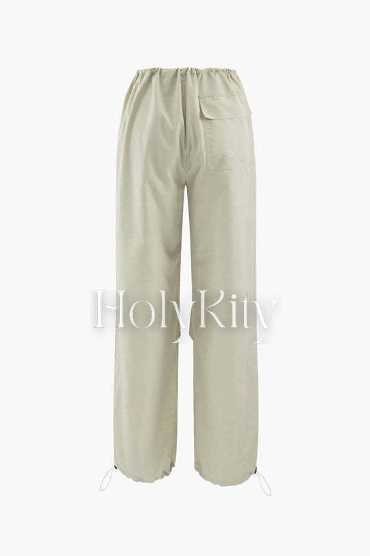 Pantalon cargo à cordon de serrage 