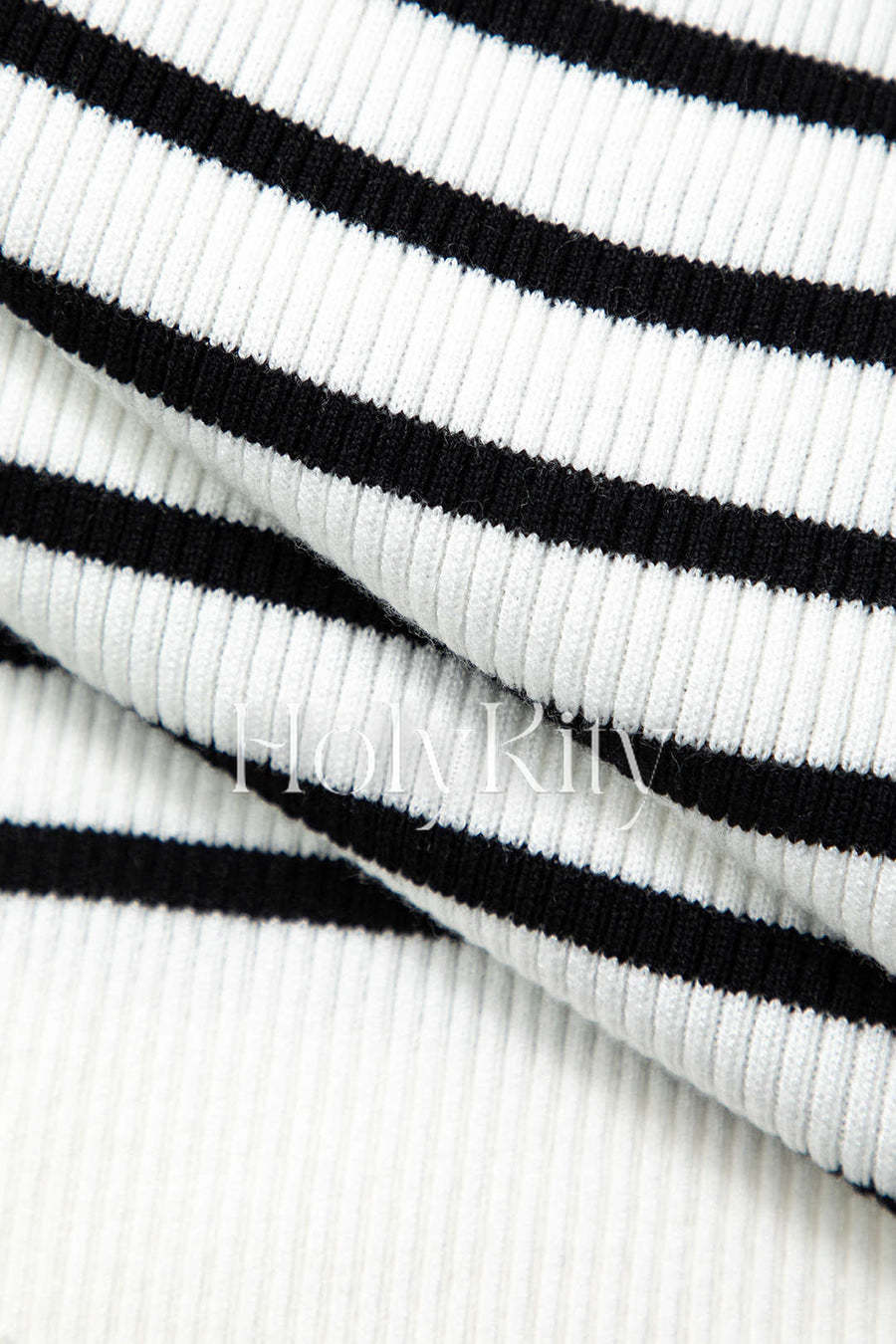 Stripe V-neck Knit Maxi Dress