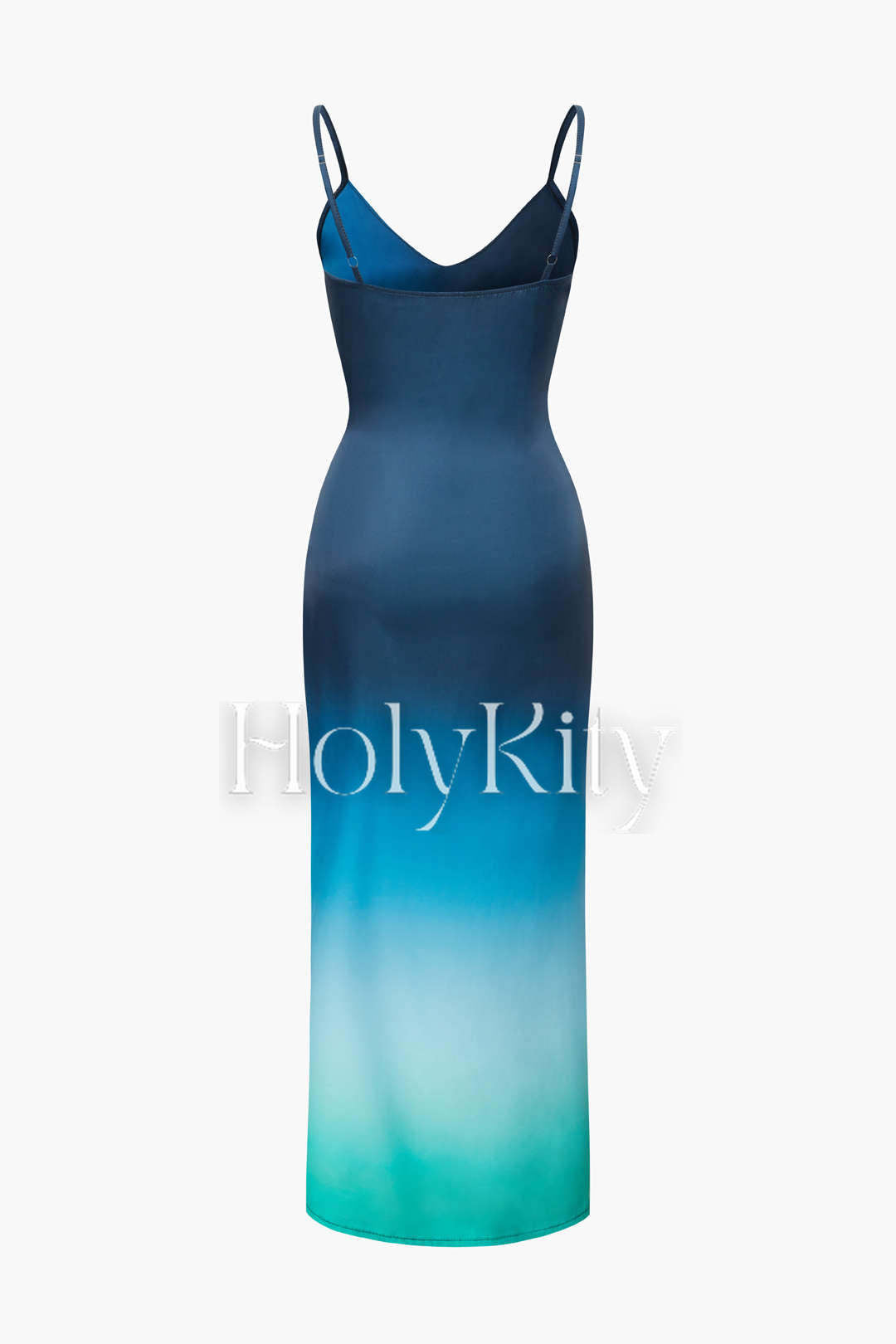 Tie Dye Cowl Neck Satin Slip Maxi Dress