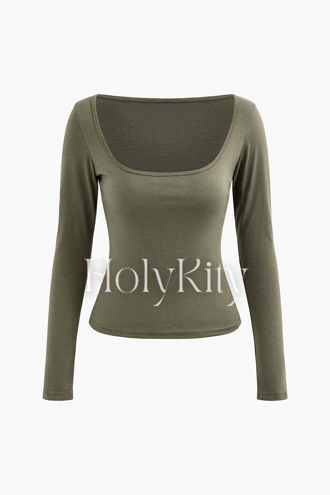 Set aus Tanktop mit Stehkragen und Langarmoberteil mit eckigem Ausschnitt