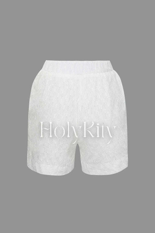 Set aus langärmligem Hemd und Shorts mit Knopfleiste 
