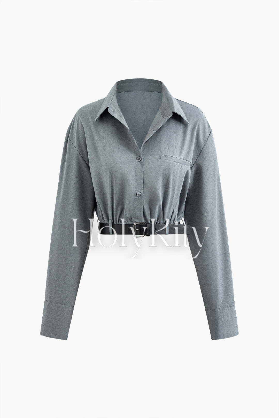 Chemise à manches longues avec ceinture 