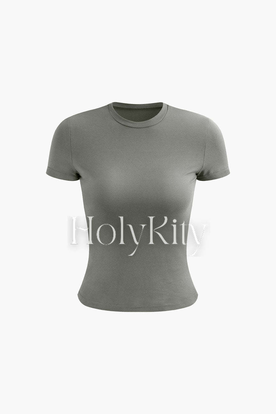 T-shirt uni à col rond 