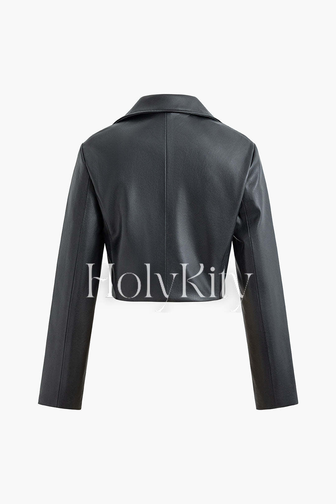 Veste courte zippée en similicuir 
