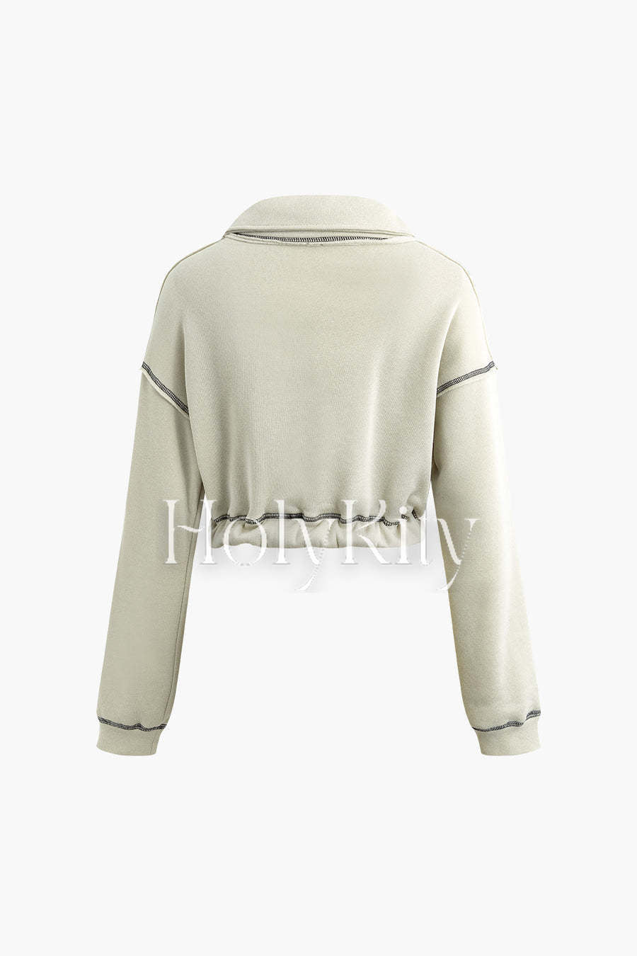 Set aus Sweatshirt und Jogginghose mit offenem Kragen und Kontrastnahtdetail 