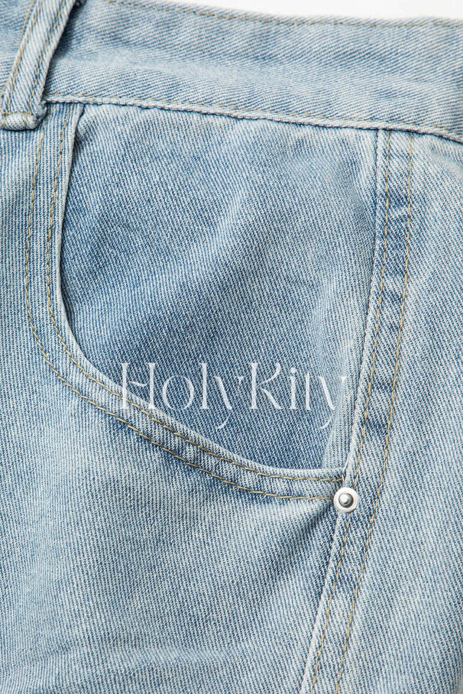 Cargo-Jeans mit hoher Taille und weitem Bein und Klapptasche 