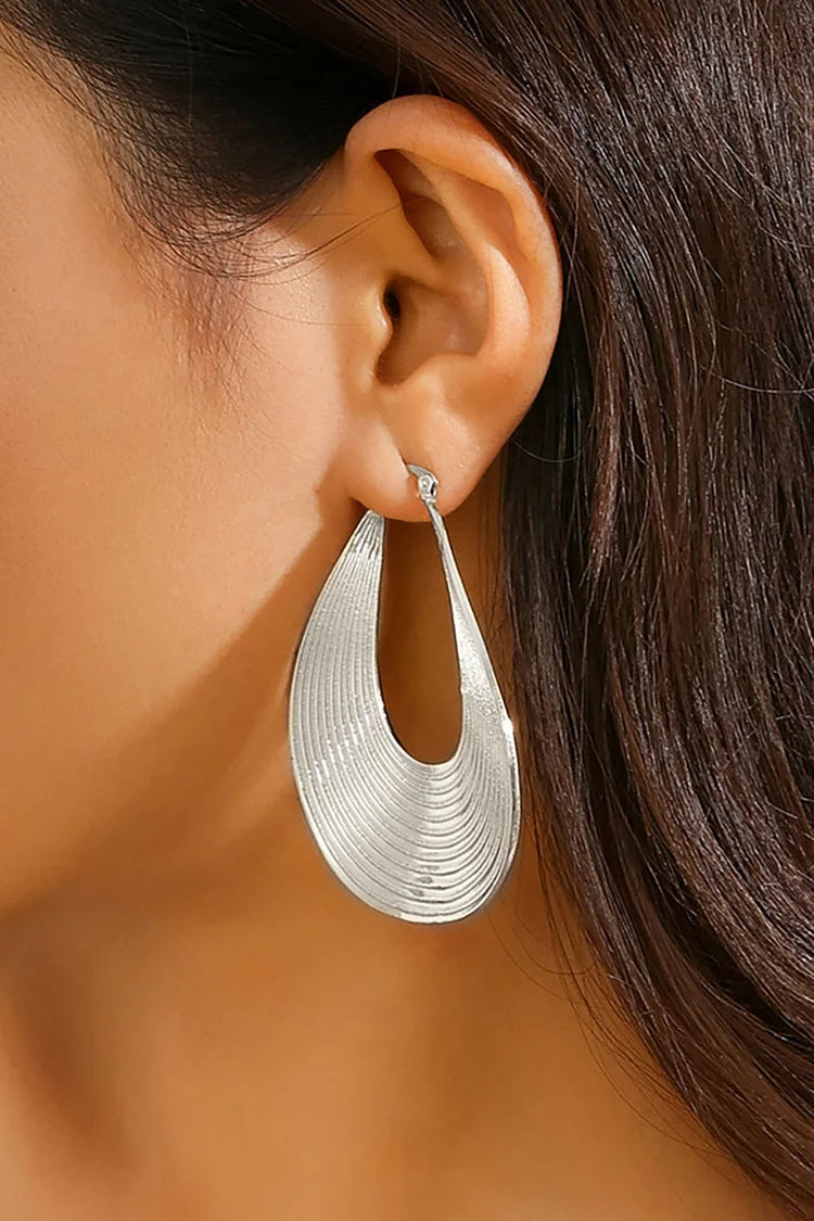 Boucles d'oreilles pendantes en forme d'arc à figures géométriques en alliage 