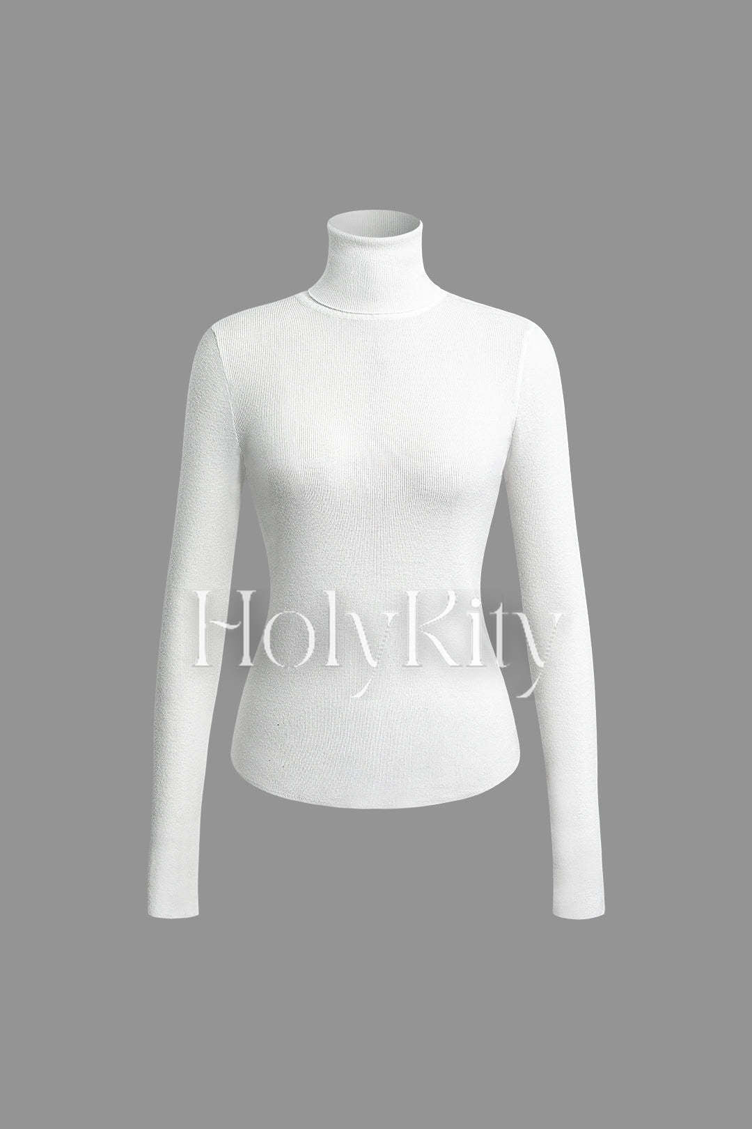 Haut en tricot à col roulé et manches longues 