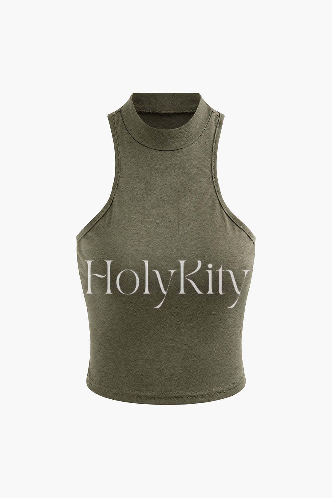 Set aus Tanktop mit Stehkragen und Langarmoberteil mit eckigem Ausschnitt
