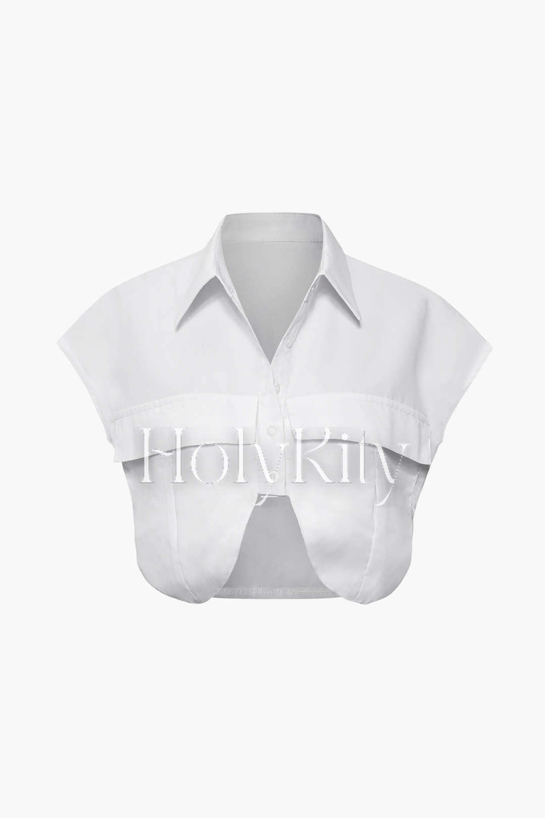 Chemise asymétrique à manches cape 