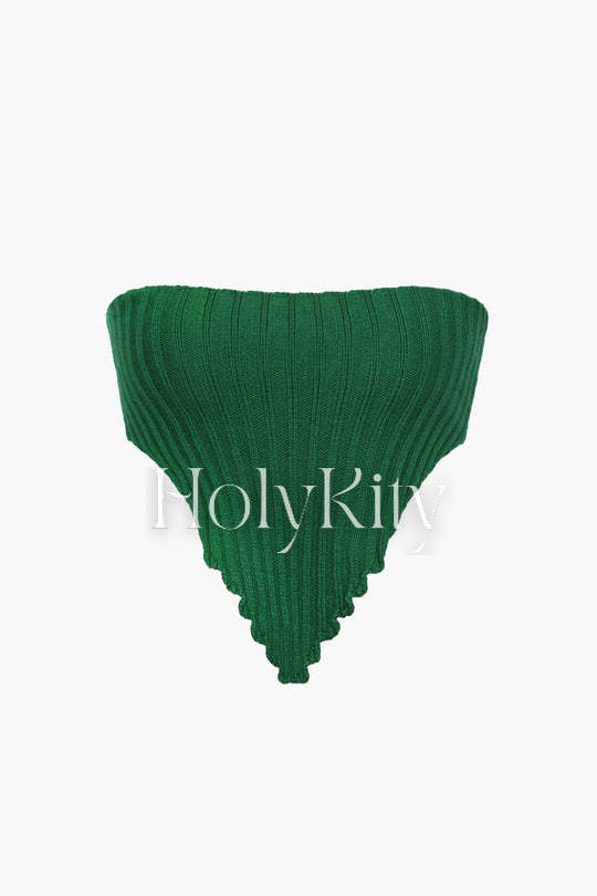 Haut tube en tricot à bordure festonnée 